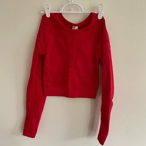 NWT Fabletics compression cropped sports top with long sleeves.